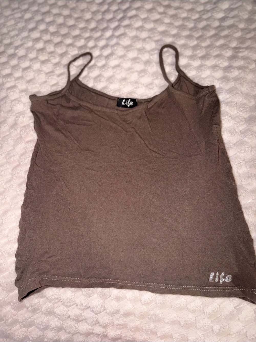Women's Brown Spaghetti Strap Tank Top